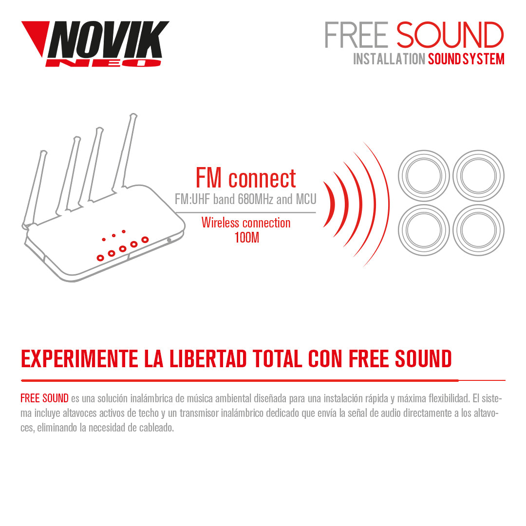 SISTEMA DE INSTALACIÓN CON TRANSMISOR UHF NOVIK FREE SOUND