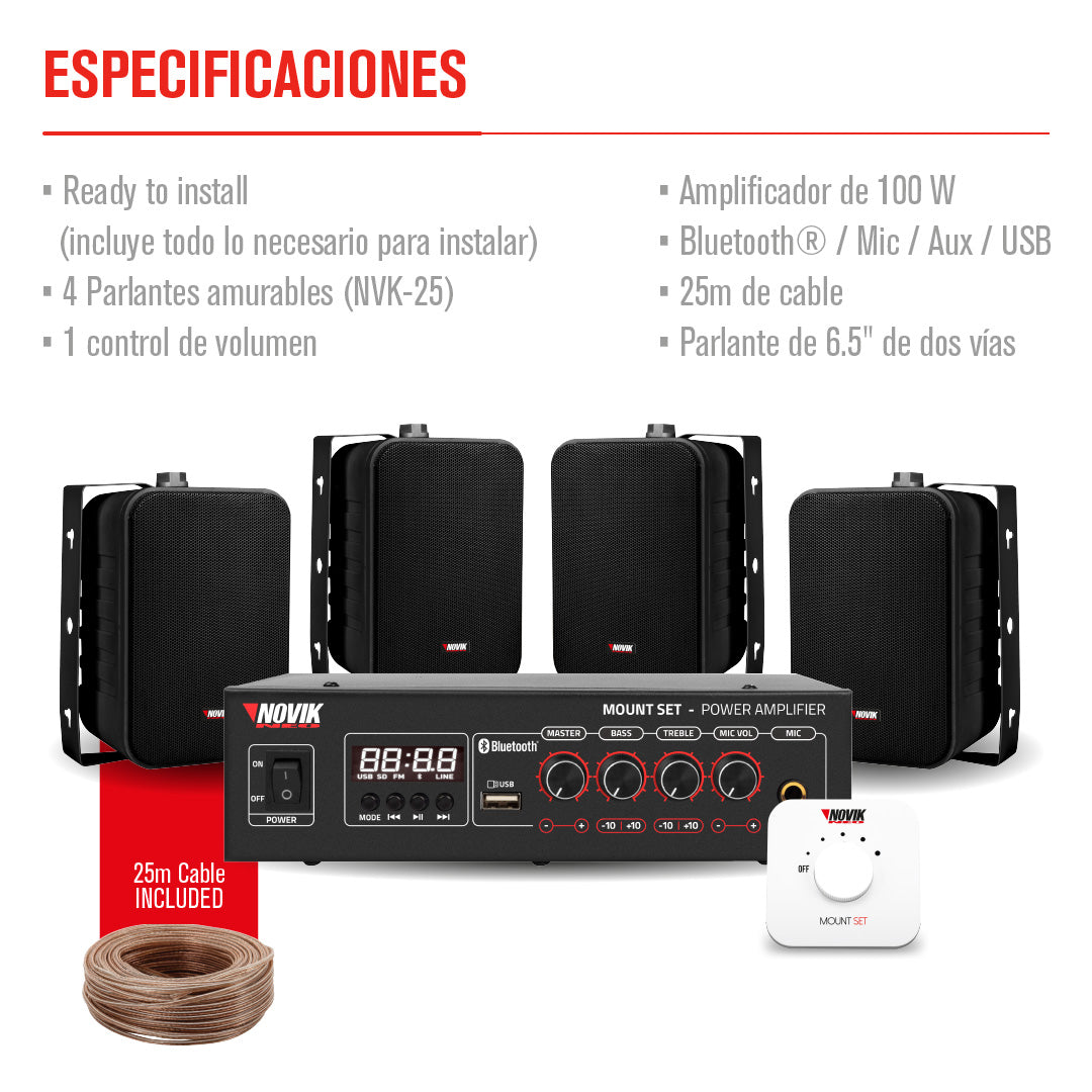 SISTEMA DE INSTALACIÓN CON AMPLIFICADOR NOVIK MOUNT SET