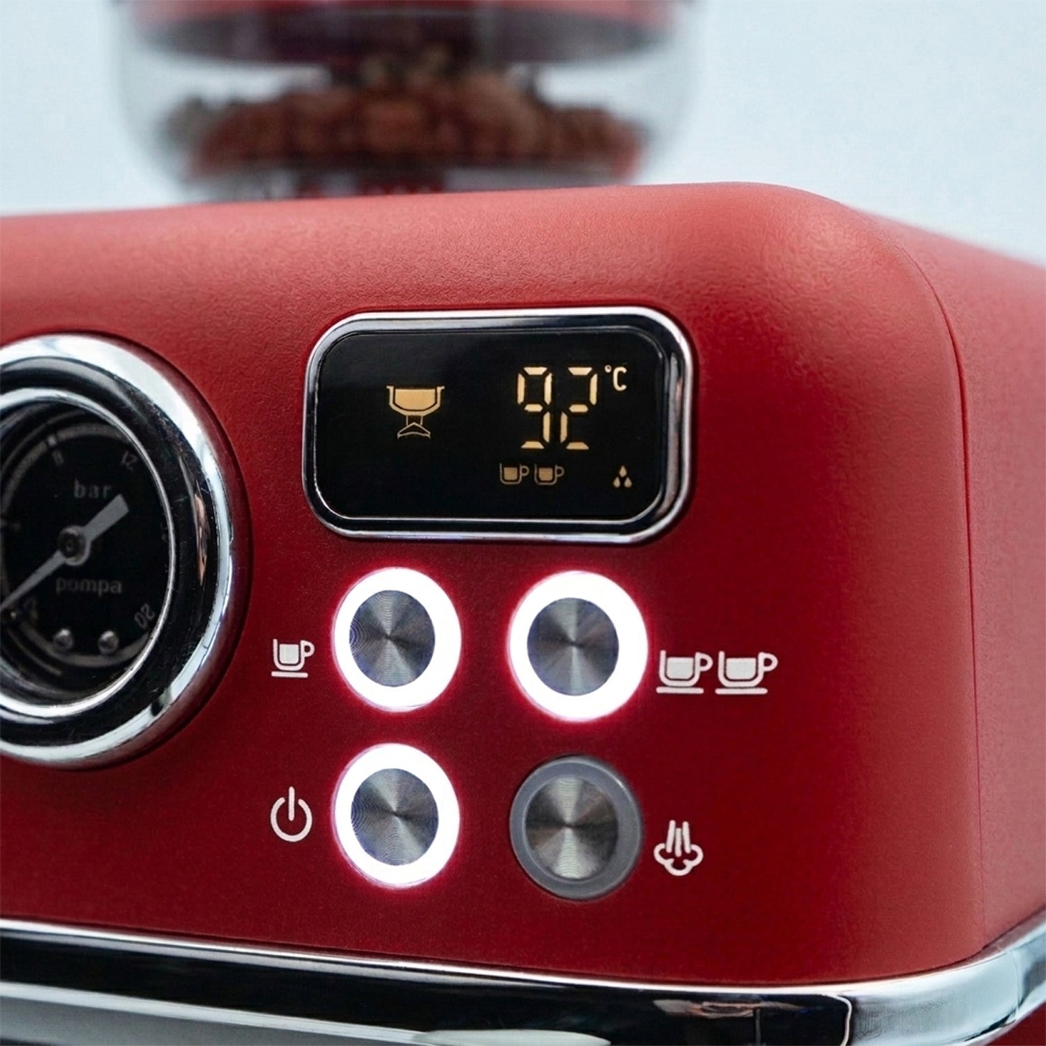 CAFETERA EXPRESS CON MOLINILLO TELEFUNKEN PARMA ROJA