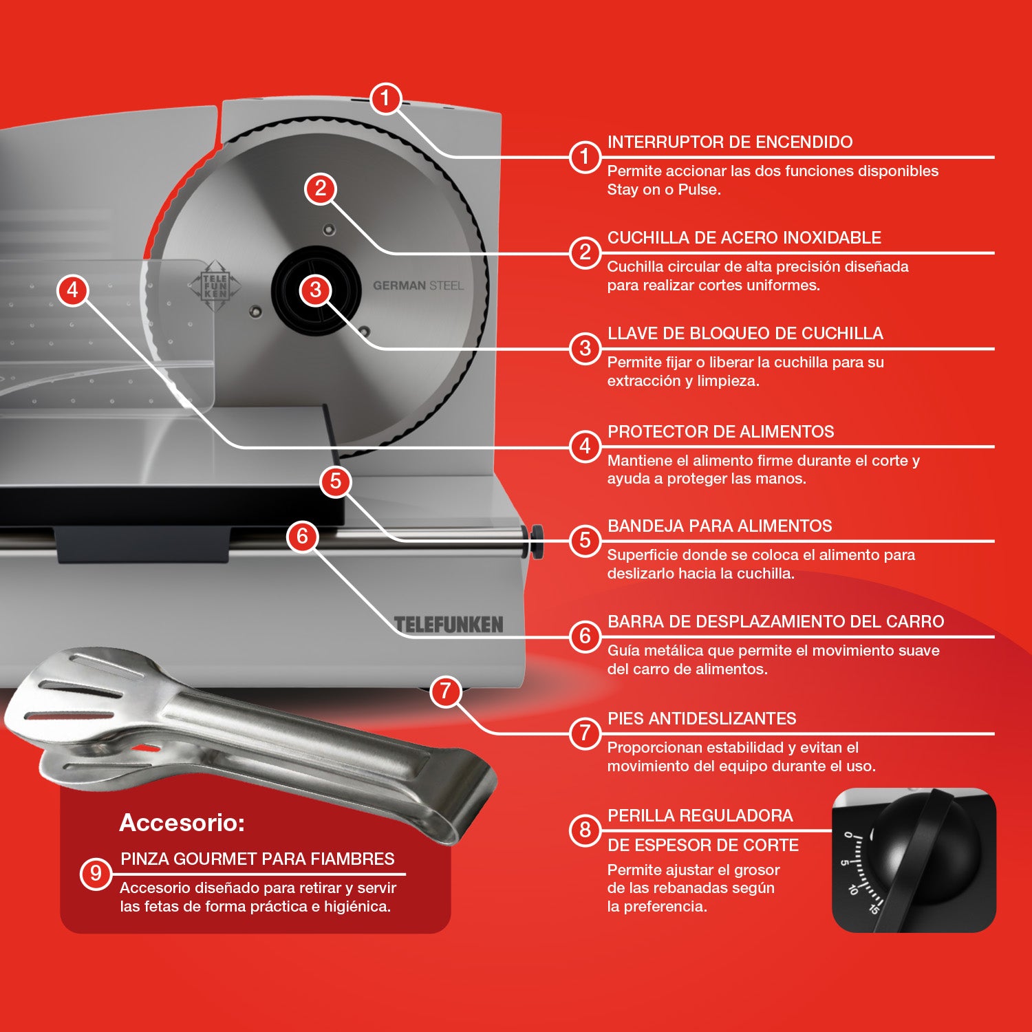 CORTADORA DE FIAMBRE TELEFUNKEN PROSLICE