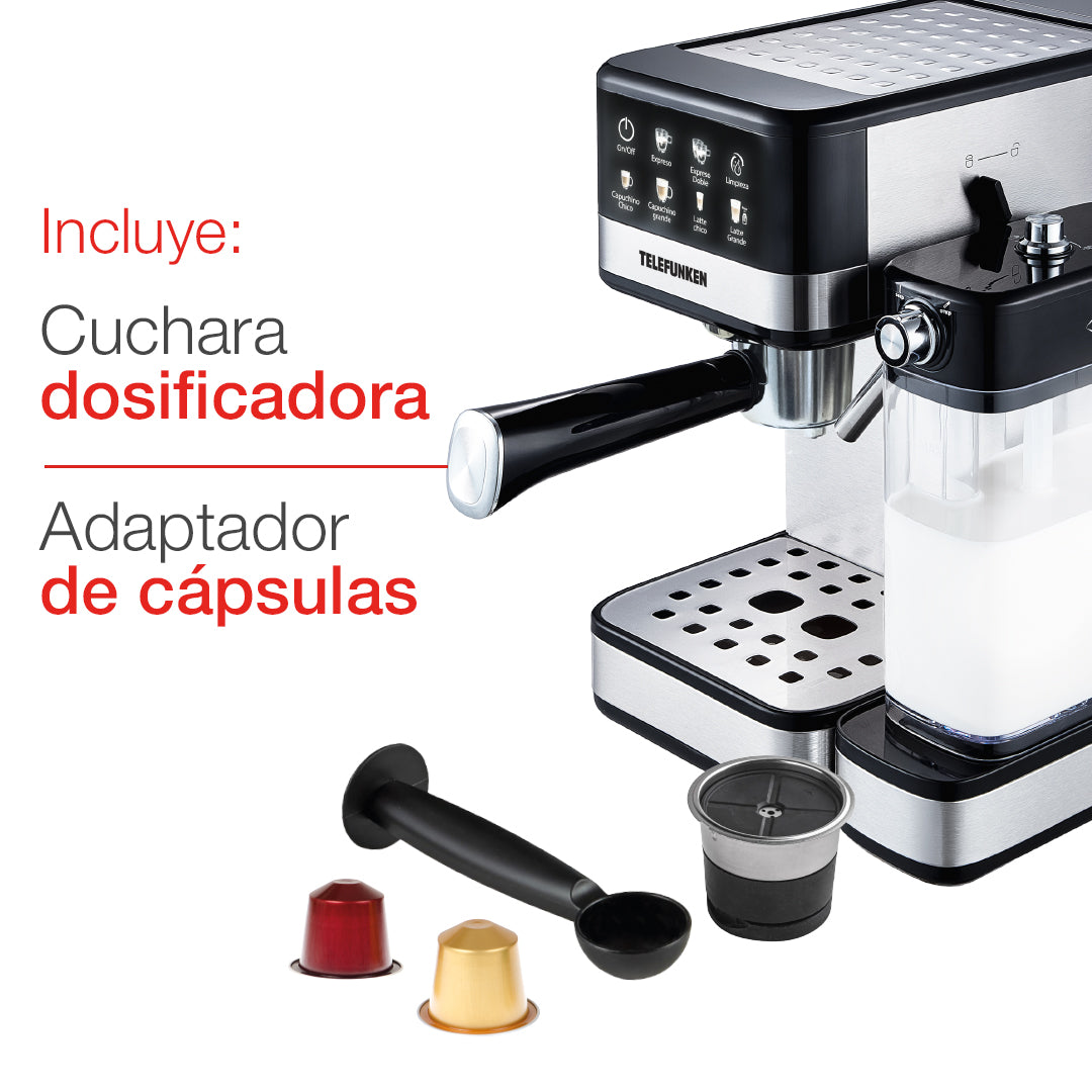 CAFETERA ESPRESS CON ESPUMADOR TELEFUNKEN MILAN