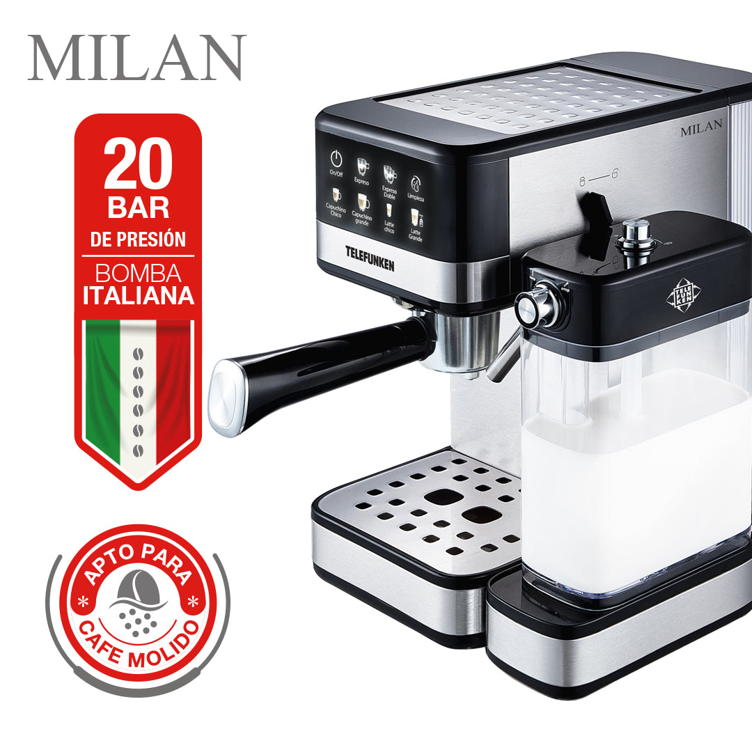 CAFETERA ESPRESS CON ESPUMADOR TELEFUNKEN MILAN