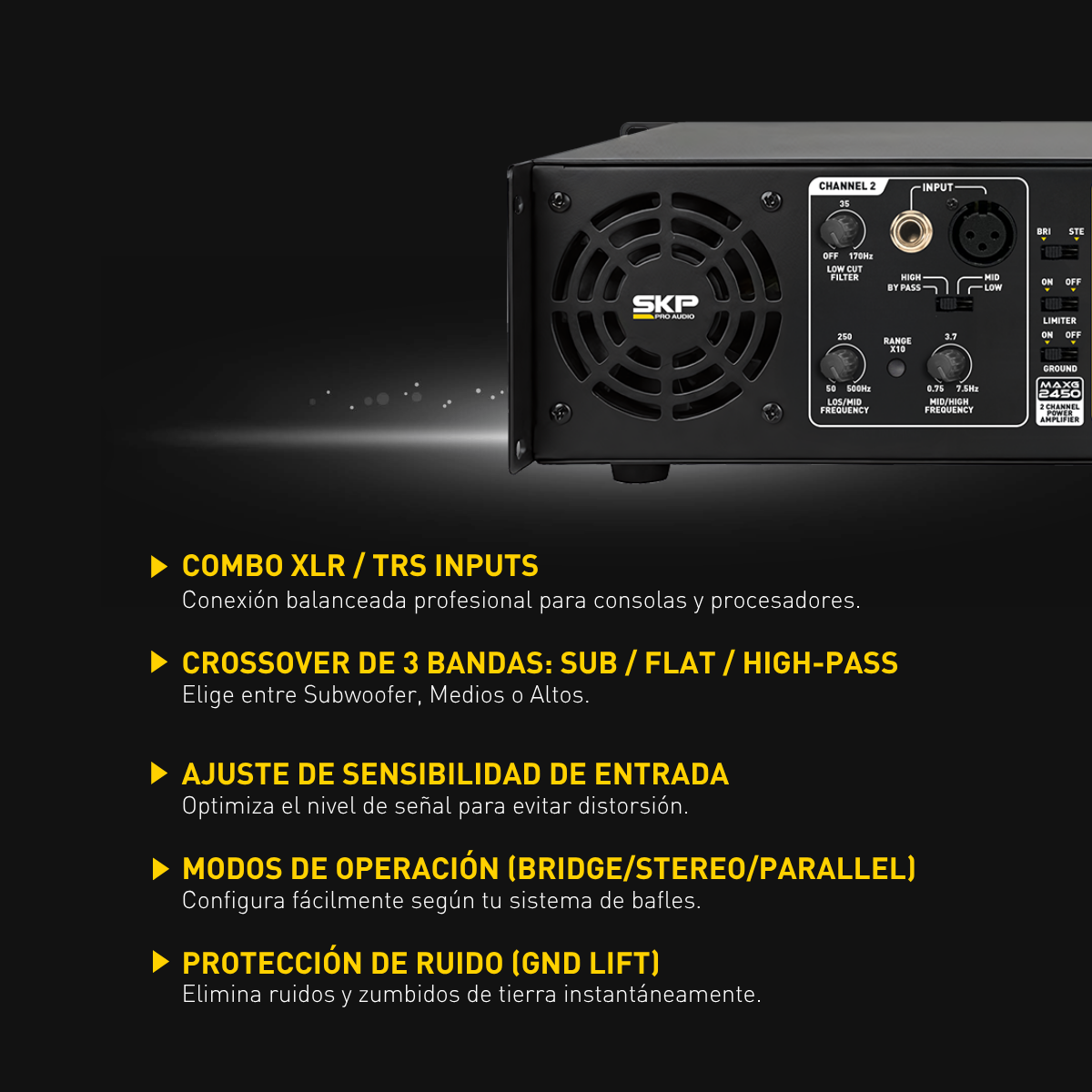 AMPLIFICADOR DE POTENCIA SKP MAX G-2450
