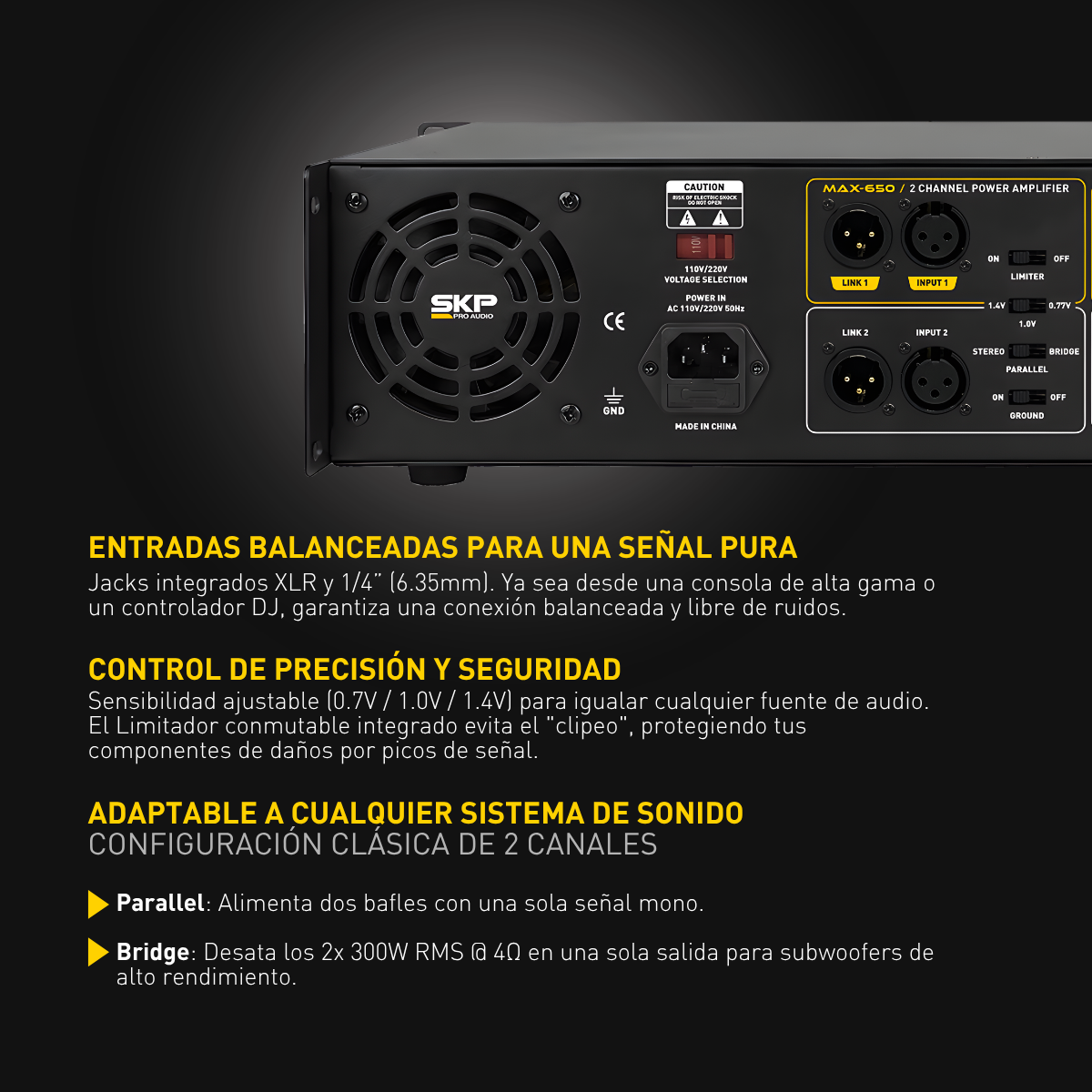 AMPLIFICADOR DE POTENCIA SKP MAX 650