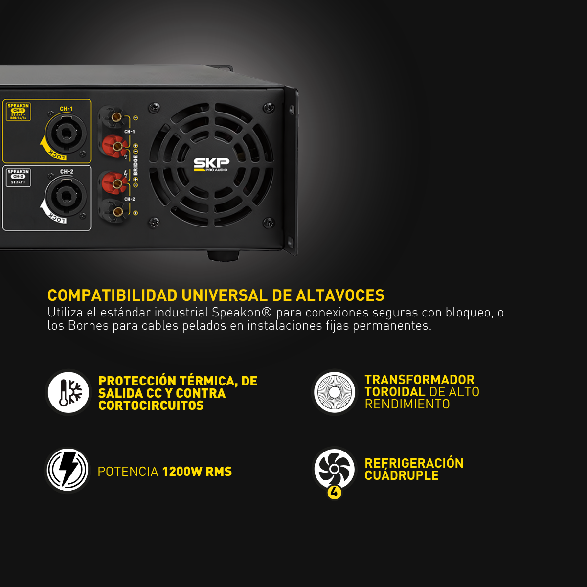 AMPLIFICADOR DE POTENCIA SKP MAX 1250