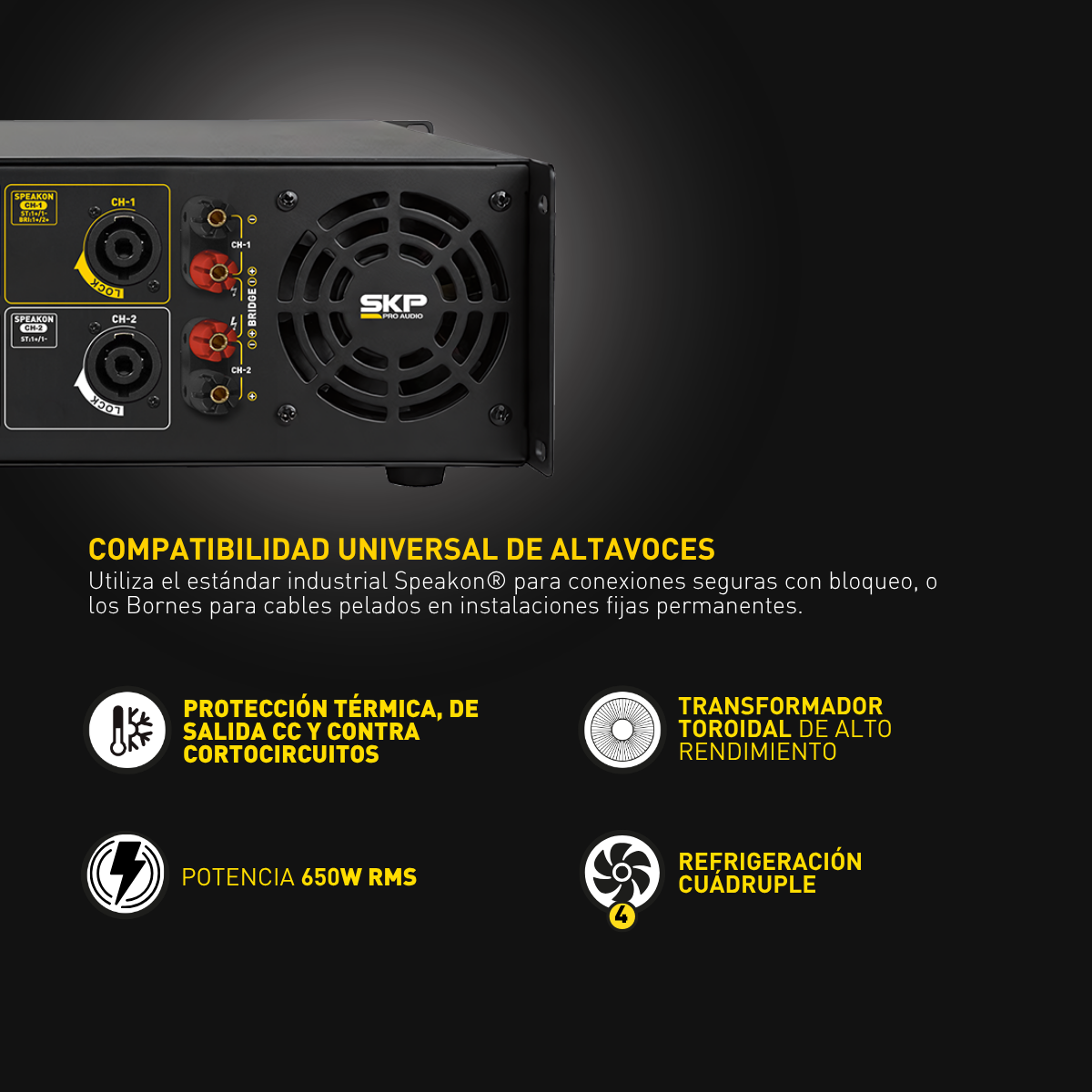 AMPLIFICADOR DE POTENCIA SKP MAX 650