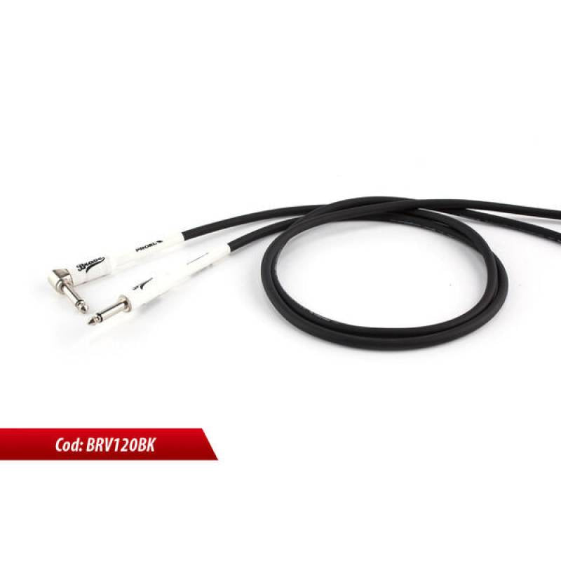 CABLE INSTRUMENTO CONECTOR ANGULADO 3M PROEL BRV120LU3BK
