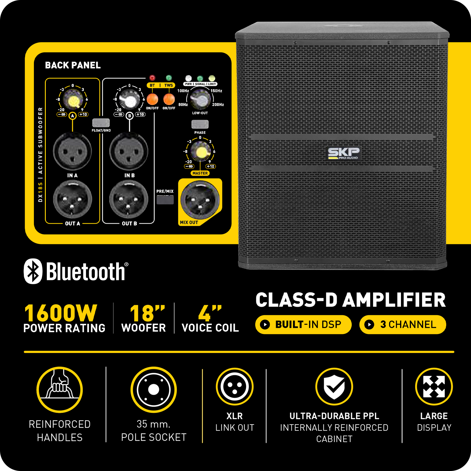 CAJA SUB BAJO ACTIVO SKP DX18S
